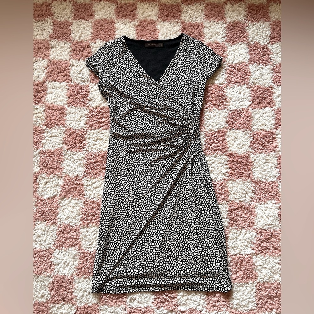 THE LIMITED • Black and White Spotted Dress size XS